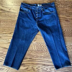 VINTAGE Levis Jeans Mens 36x30 501 Straight Leg Button Fly Dark Wash (24”Inseam)